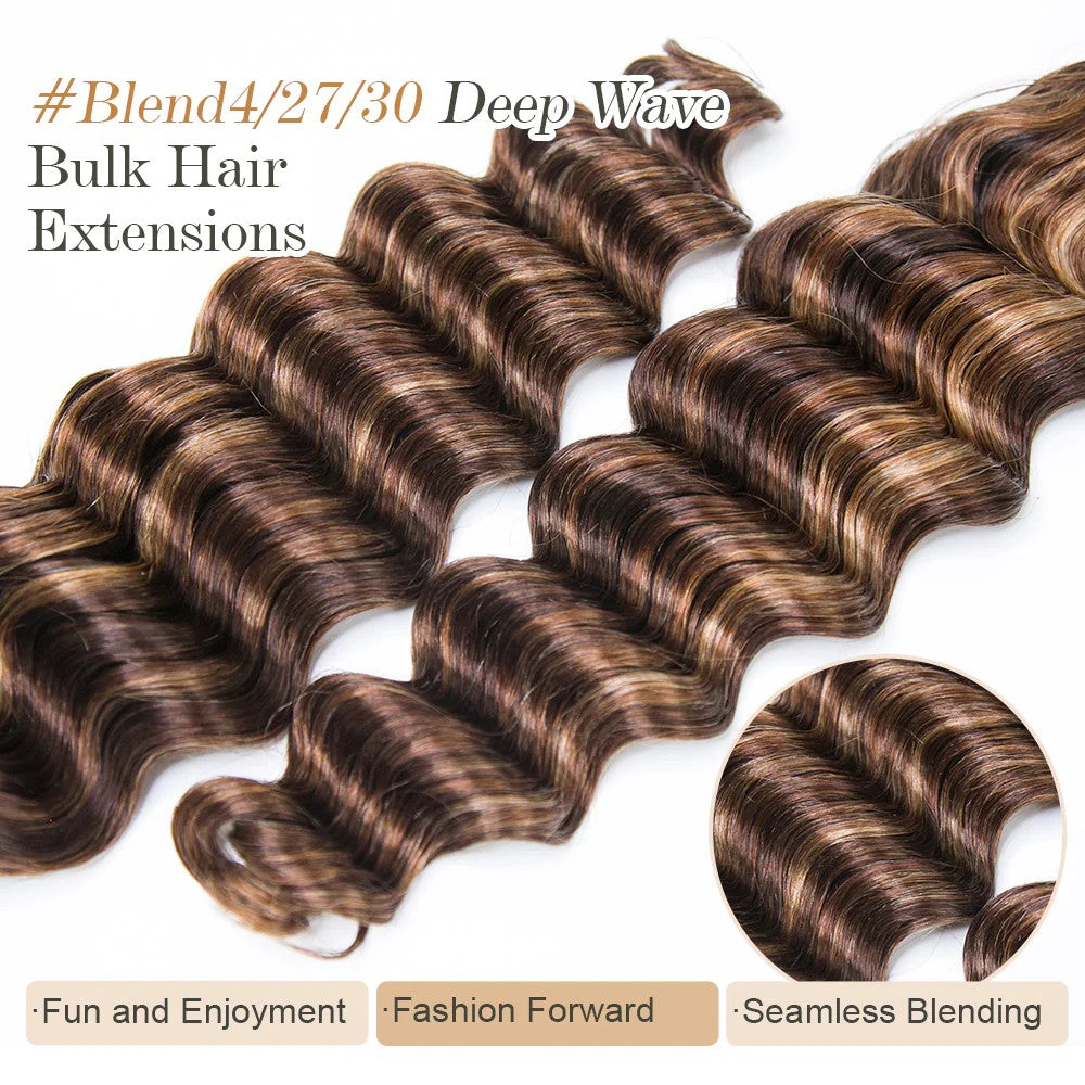 KRN #4/#27/#30 Mix Color Loose Deep Wave Human Hair For Braiding