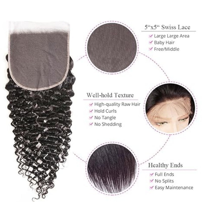 KRN 5X5 Invisible HD Lace Closure Kinky Curly
