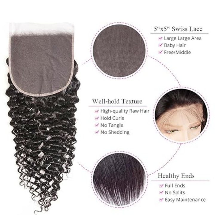 KRN 5X5 Invisible HD Lace Closure Kinky Curly