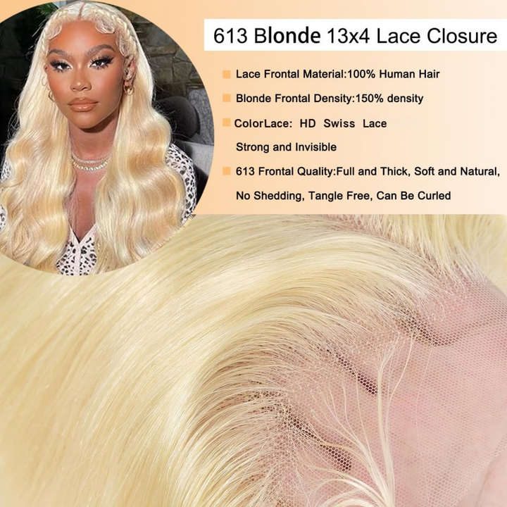 613 13X4 Invisible HD Lace Frontal Body Wave