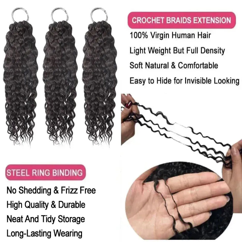 KRN Afro Kinky Curly Human Feather Crochet Hair