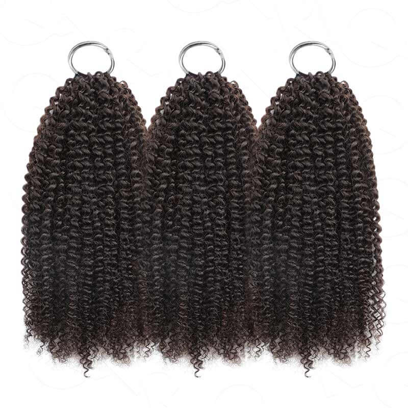 KRN Afro Kinky Curly Human Feather Crochet Hair