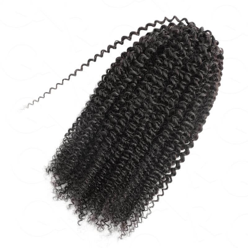 KRN Afro Kinky Curly Human Feather Crochet Hair
