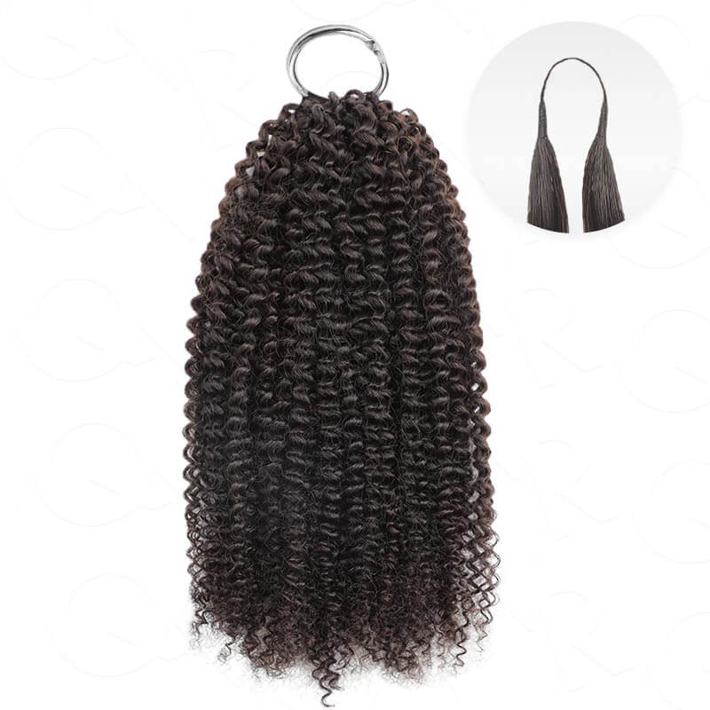 KRN Afro Kinky Curly Human Feather Crochet Hair