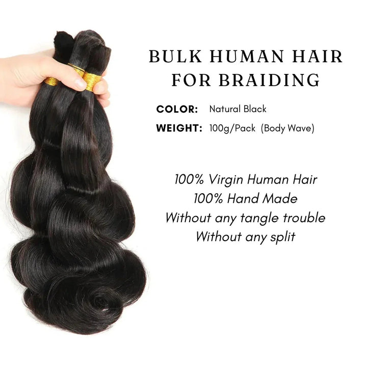 Body Wave Bulk Human Hair For Braiding