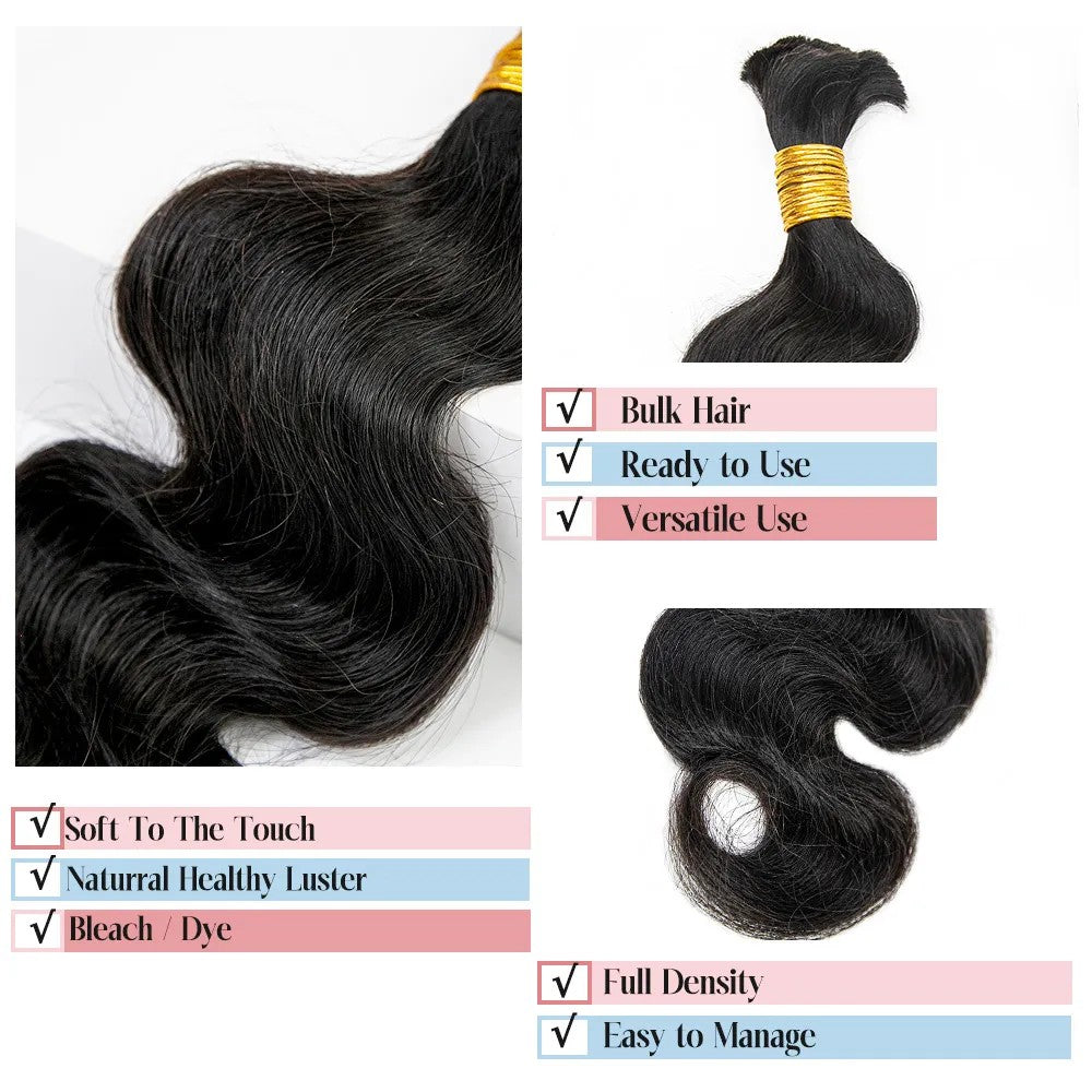 Body Wave Bulk Human Hair For Braiding