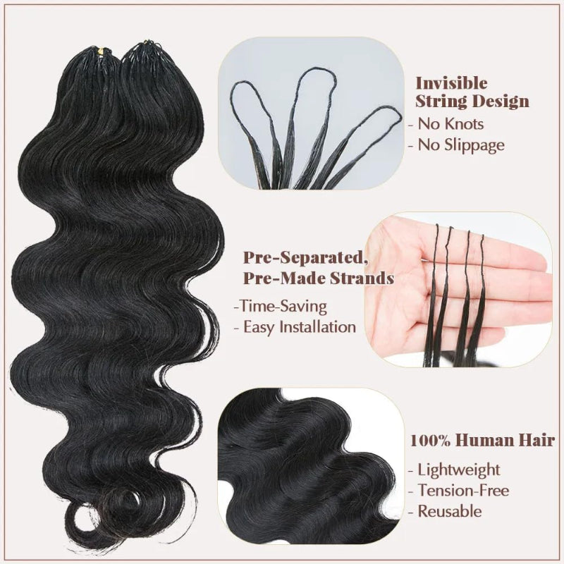 KRN Body Wave Human Feather Crochet Hair