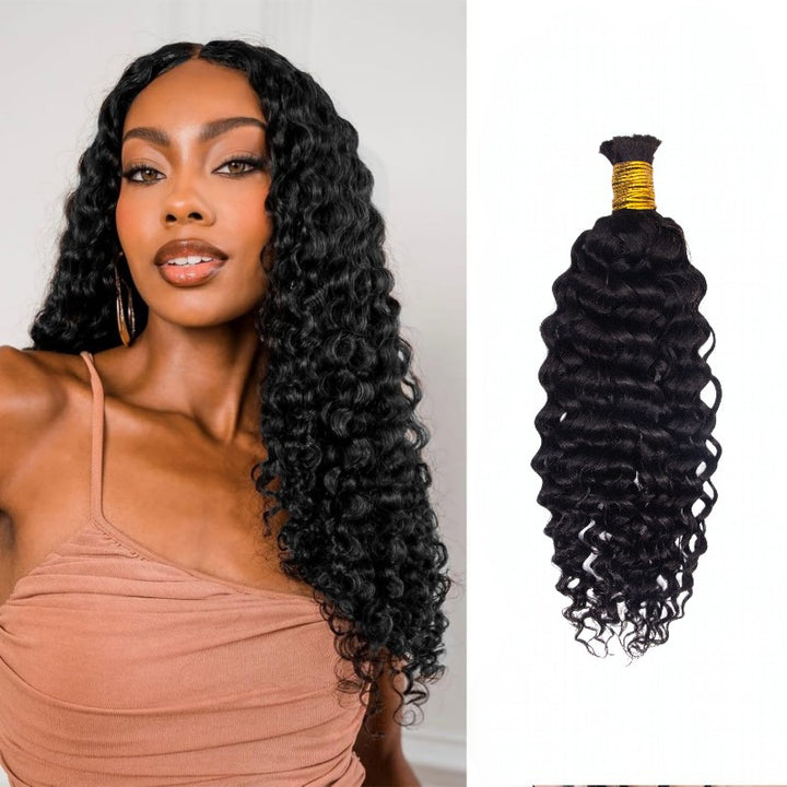 Deep Wave Bulk Human Hair For Braiding