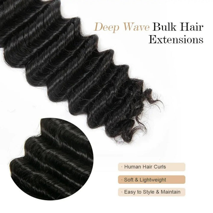 Deep Wave Bulk Human Hair For Braiding