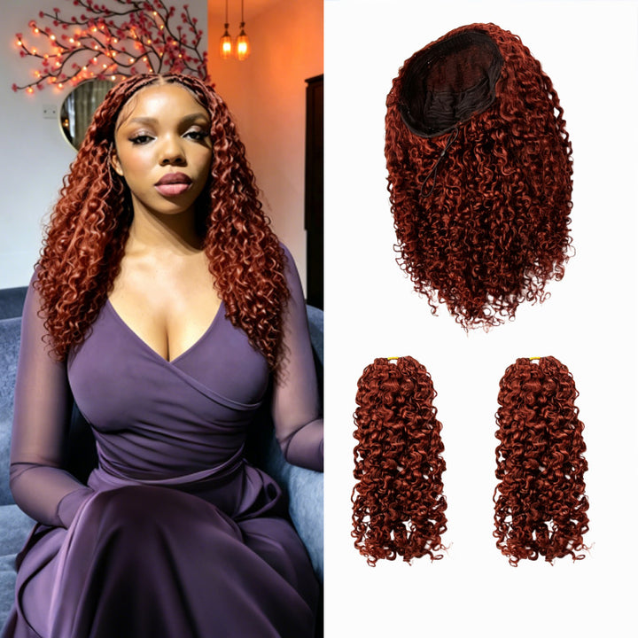 KRN HC Wig #30 Burmese Curly Half Wig Crochet Braid Hair