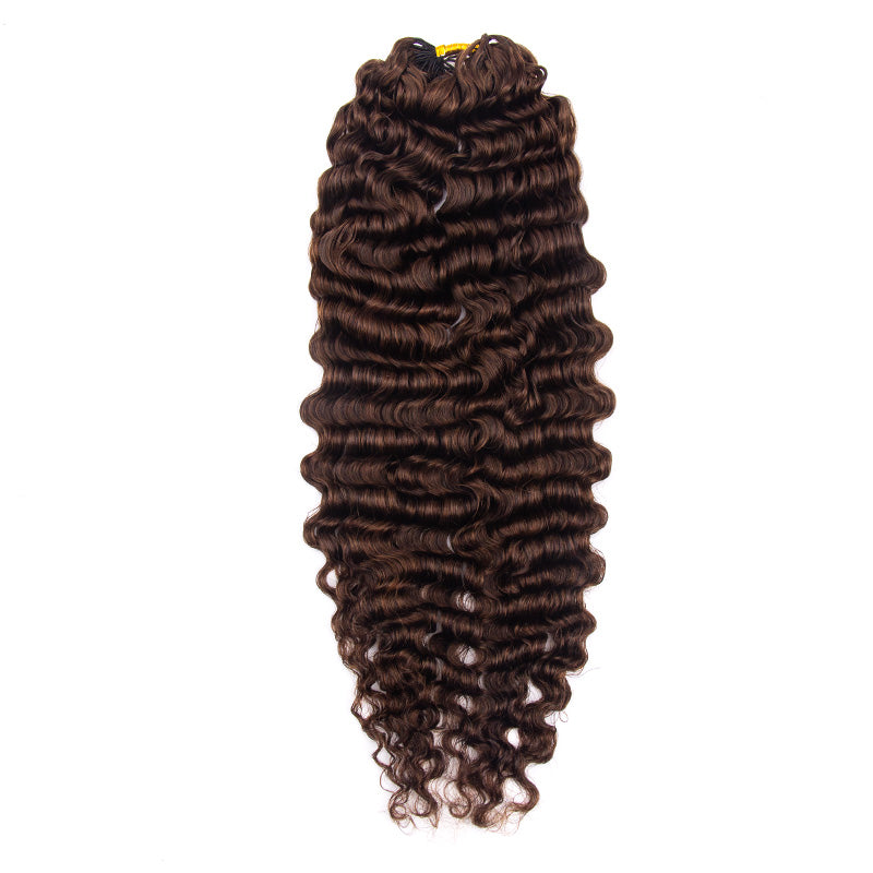 HC Wig #4 Dark Brown Burmese Curly Half Wig Crochet Braid Hair