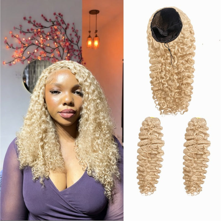 KRN HC Wig #613 Burmese Curly Half Wig Crochet Braid Hair