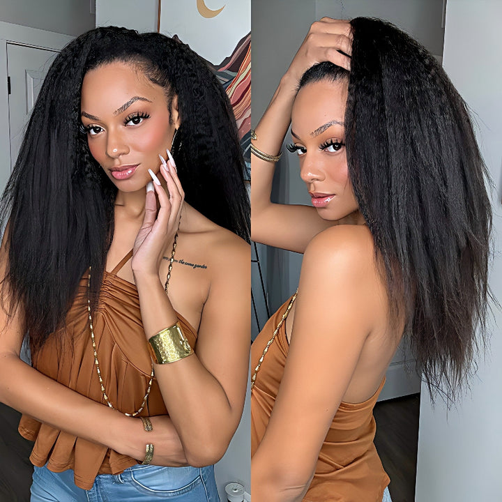 KRN Kinky Straight Human Crochet Hair