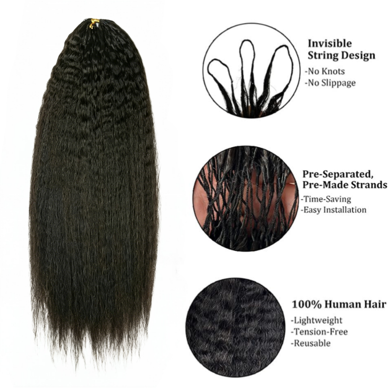 KRN Kinky Straight Human Crochet Hair