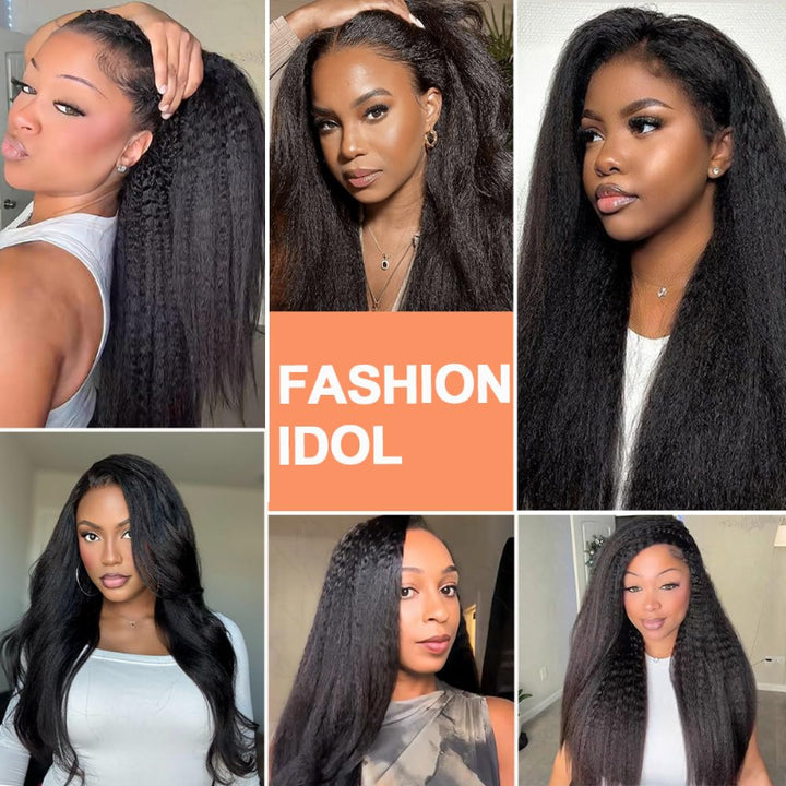 KRN Kinky Straight Human Crochet Hair