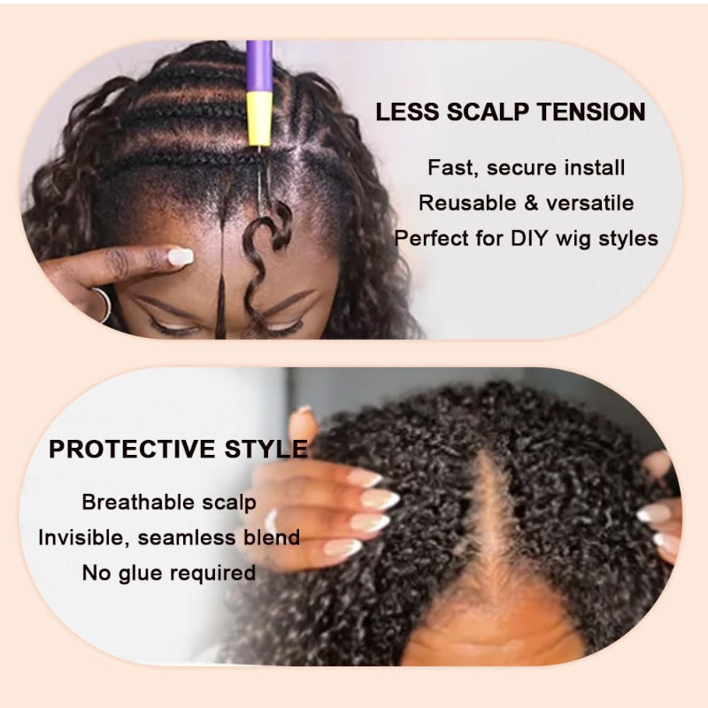 KRN Kinky Straight Human Crochet Hair
