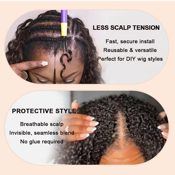 KRN Kinky Straight Human Crochet Hair