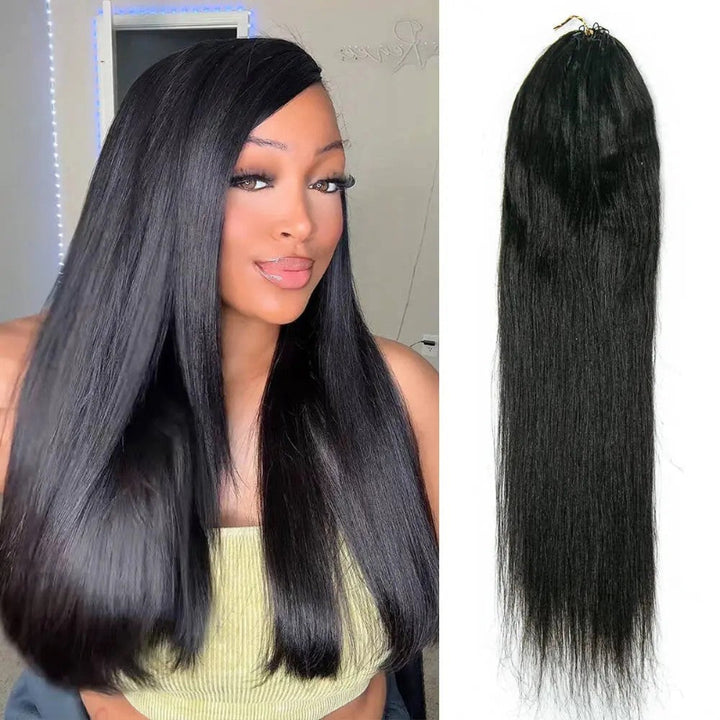 KRN Light Yaki Straight Human Feather Crochet Hair