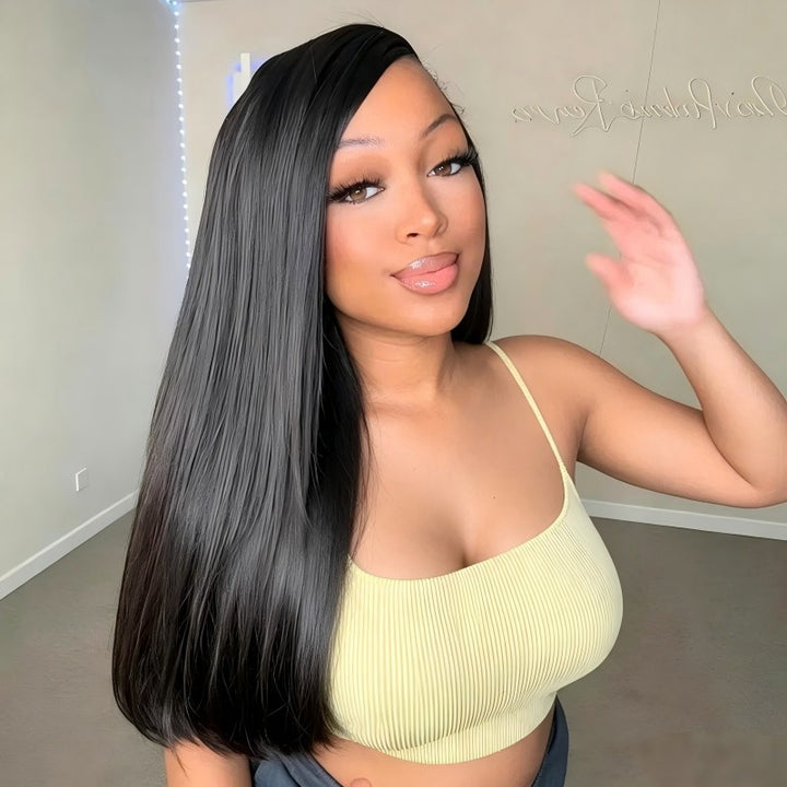 KRN Light Yaki Straight Human Feather Crochet Hair