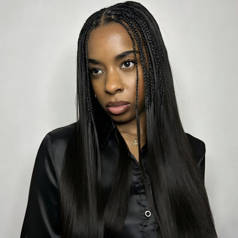 KRN Light Yaki Straight Human Feather Crochet Hair