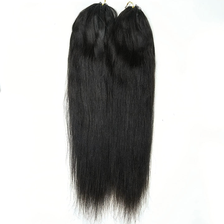 KRN Light Yaki Straight Human Feather Crochet Hair