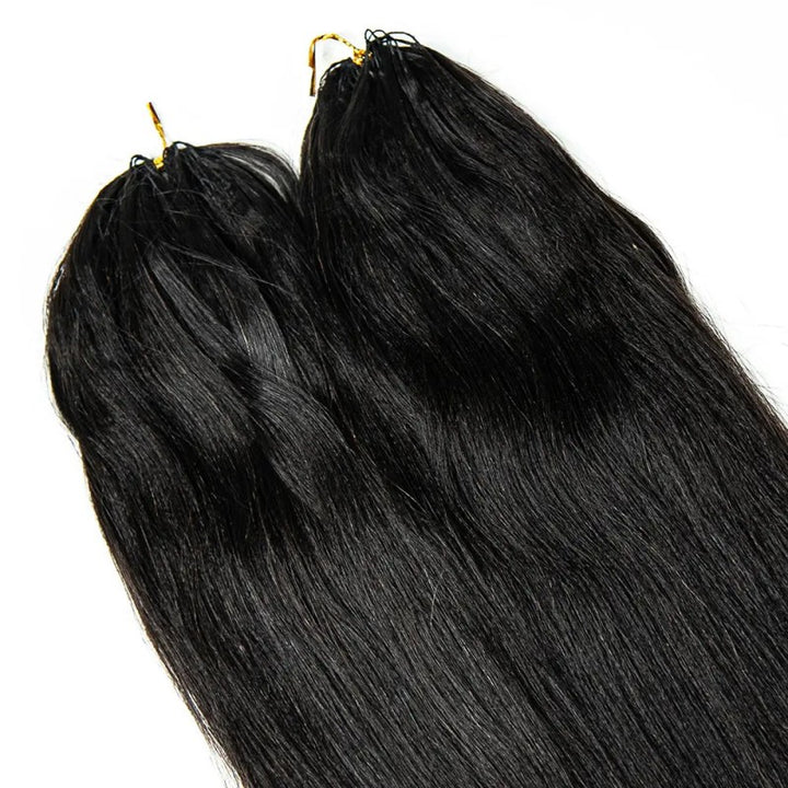 KRN Light Yaki Straight Human Feather Crochet Hair