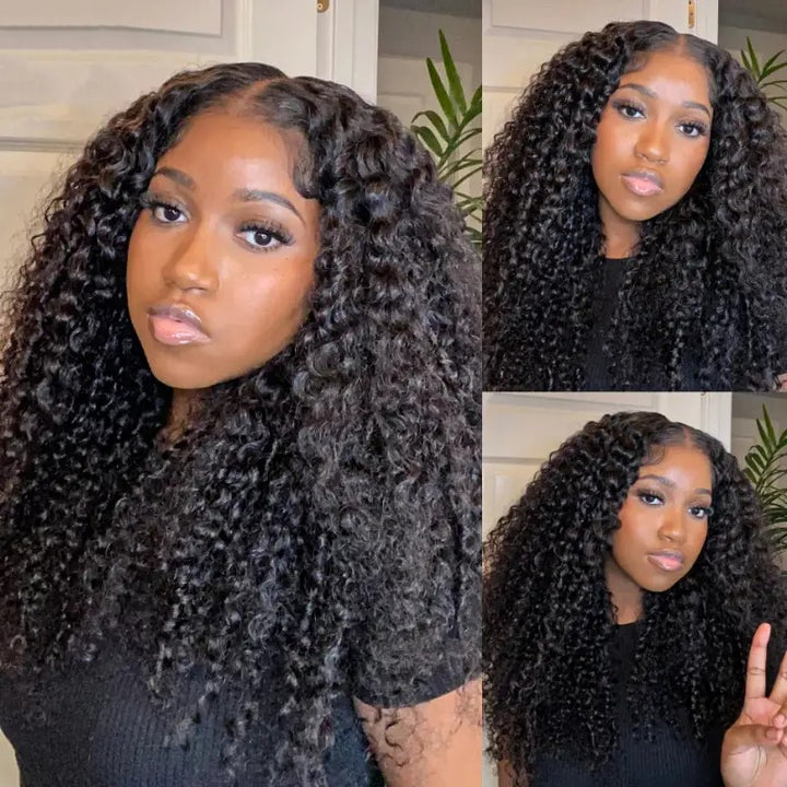 KRN Natural Black Kinky Curly 13x4 HD Lace Full Lace Frontal Wig