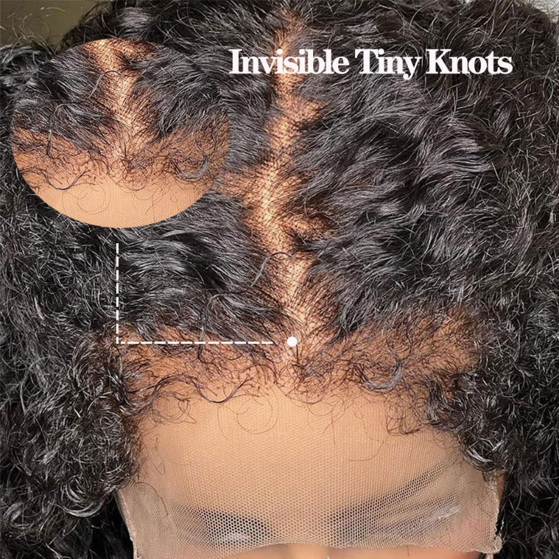 KRN Natural Black Kinky Curly 13x4 HD Lace Full Lace Frontal Wig