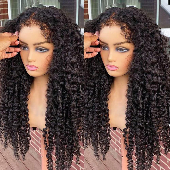 KRN Natural Black Kinky Curly 13x4 HD Lace Full Lace Frontal Wig
