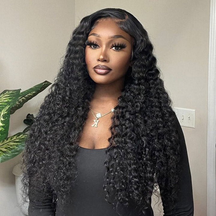 KRN Natural Black Water Wave 13x4 HD Lace Full Lace Frontal Wig