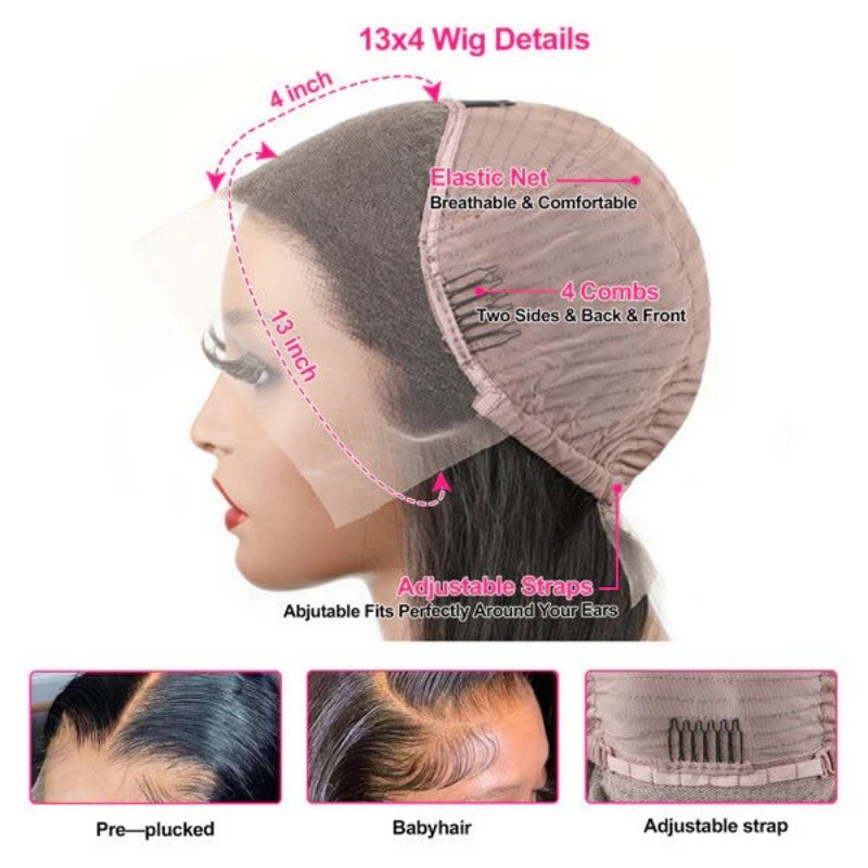 KRN Natural Black Water Wave 13x4 HD Lace Full Lace Frontal Wig