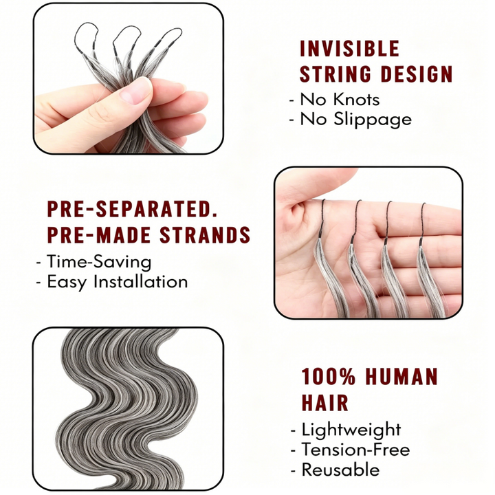 KRN Salt & Pepper Body Wave Human Crochet Hair