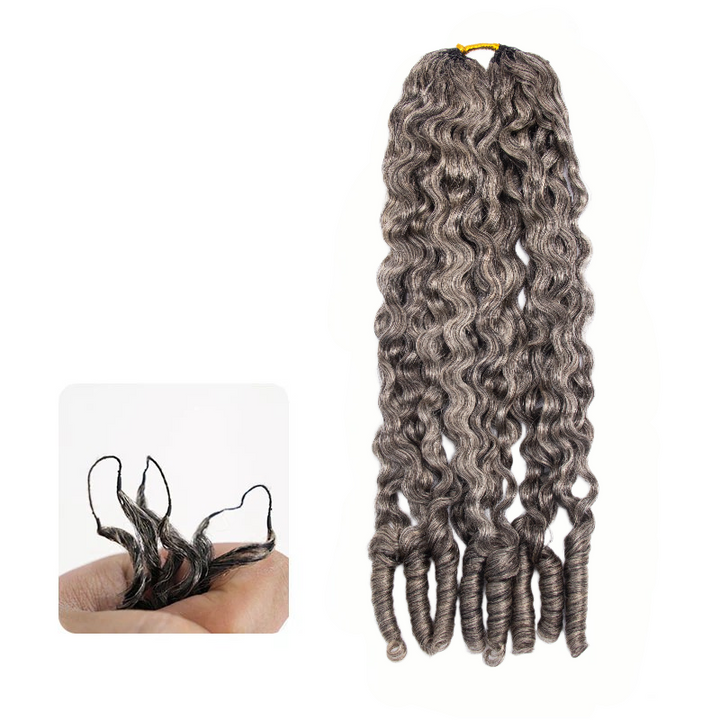 KRN Salt & Pepper Burmese Curly Human Crochet Hair
