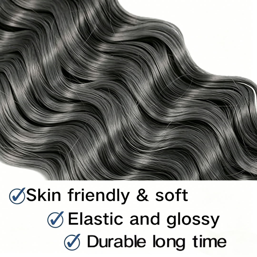 KRN Salt & Pepper Deep Wave Bulk Human Hair For Braiding