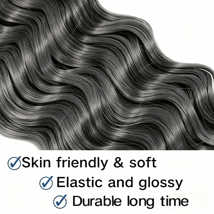 KRN Salt & Pepper Deep Wave Bulk Human Hair For Braiding