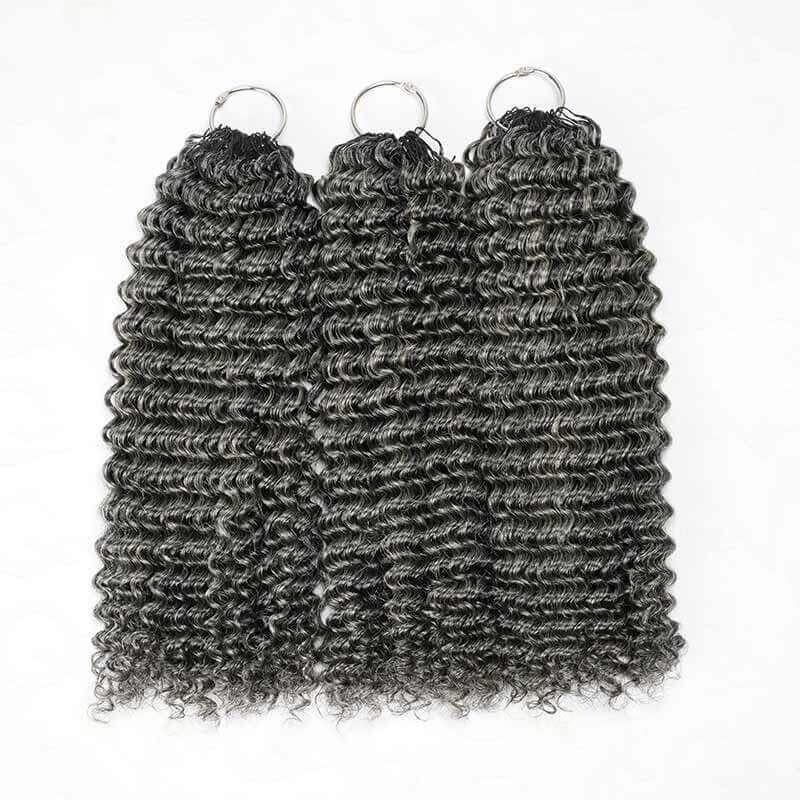 KRN Salt & Pepper Kinky Curly Body Wave & Burmese Curly Human Crochet Hair
