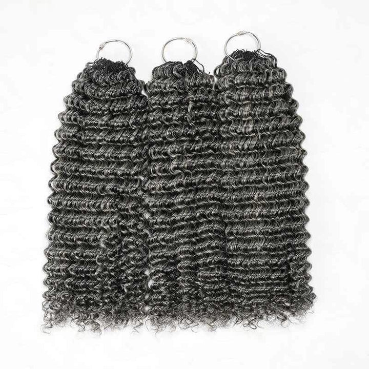 KRN Salt & Pepper Kinky Curly Body Wave & Burmese Curly Human Crochet Hair