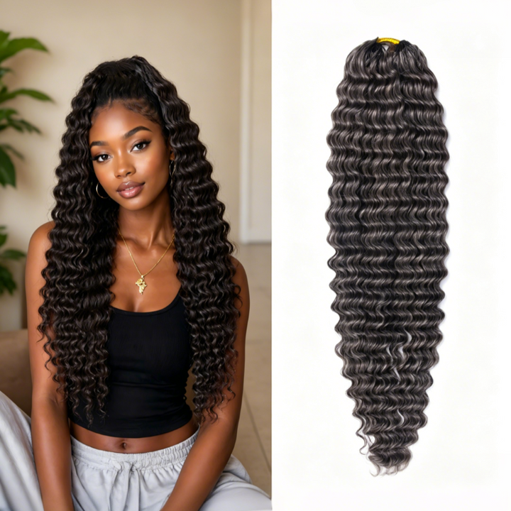 KRN Salt & Pepper Small Kinky Curly Human Crochet Hair