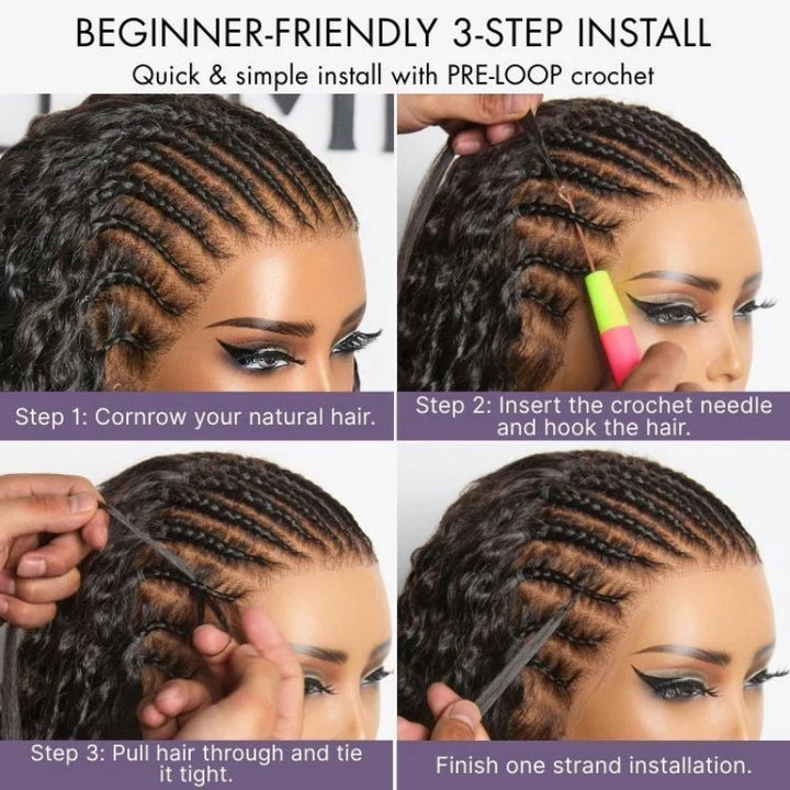 KRN Silky Straight Human Feather Crochet Hair