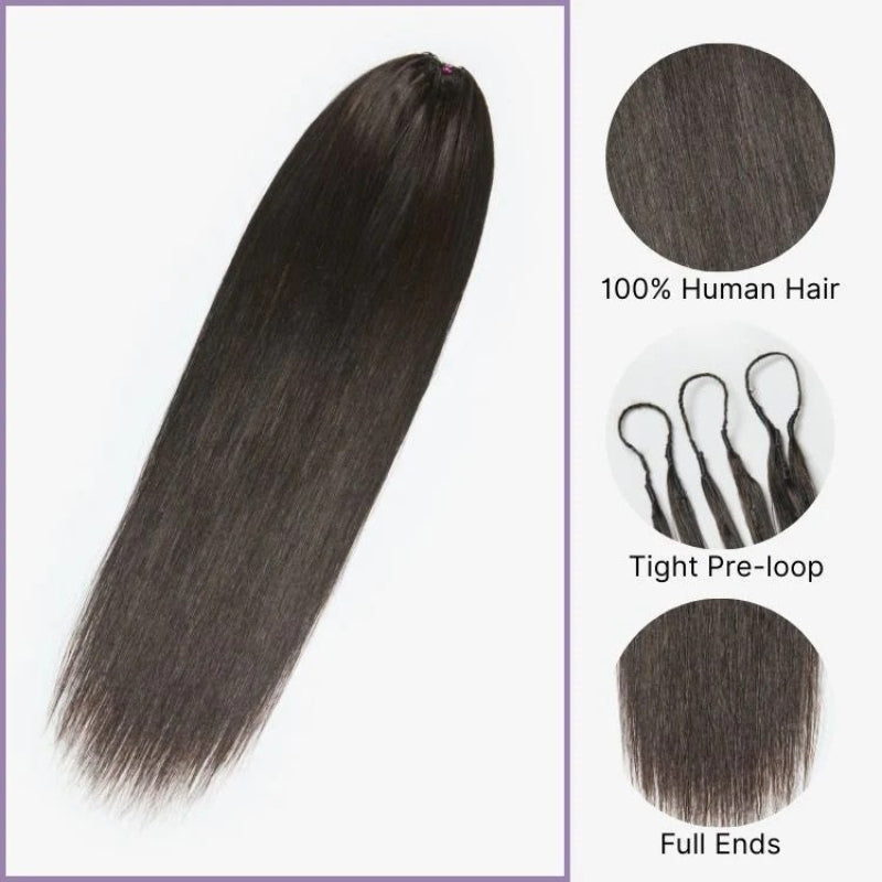 KRN Silky Straight Human Feather Crochet Hair