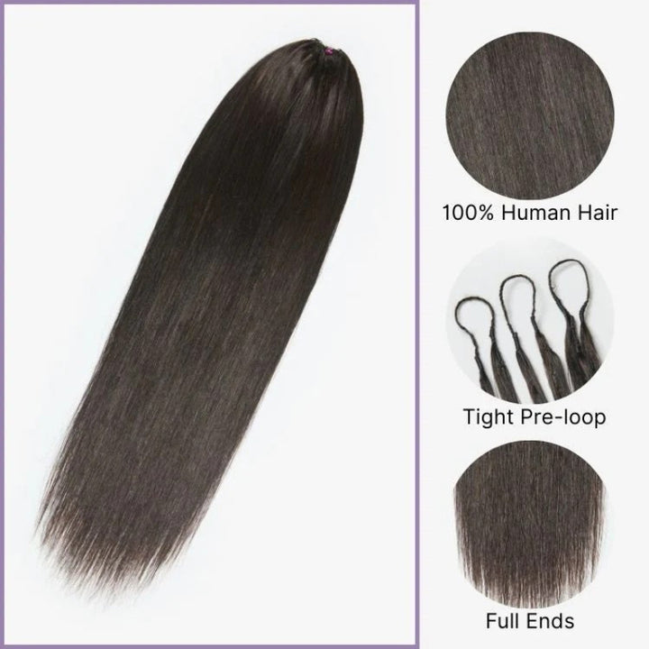 KRN Silky Straight Human Feather Crochet Hair