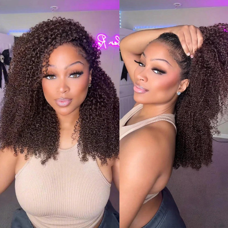 KRN T1B/4 Color Tight CurlyHuman Feather Crochet Hair