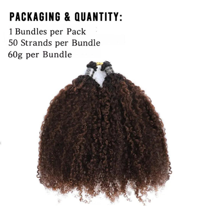 KRN T1B/4 Color Tight CurlyHuman Feather Crochet Hair
