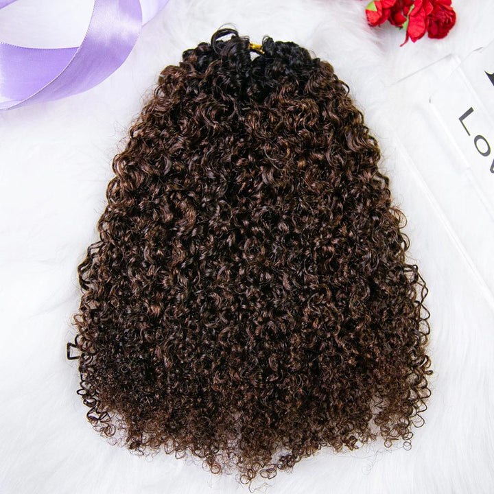 KRN T1B/4 Color Tight CurlyHuman Feather Crochet Hair