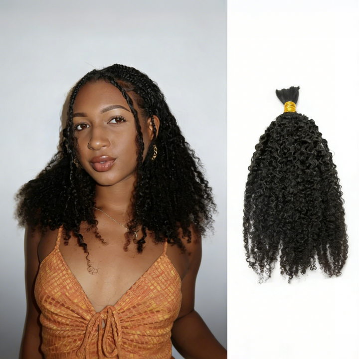Tight Curly Bulk Human Hair For Braiding