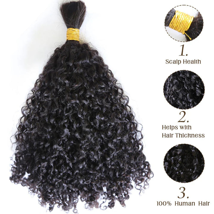 Tight Curly Bulk Human Hair For Braiding