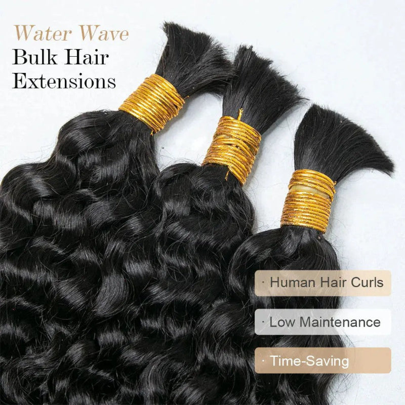 Water Wave Bulk Human Hair For Braiding