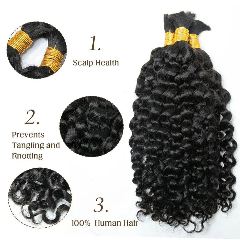 Water Wave Bulk Human Hair For Braiding