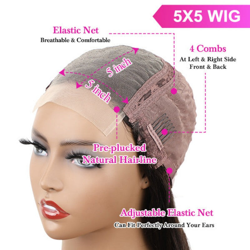 Kinky Curly 5x5 HD Lace Closure Wig Human Hair