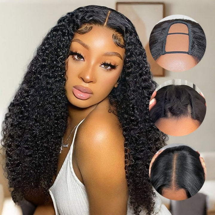 Kinky Curly  Glueless U Part Wig